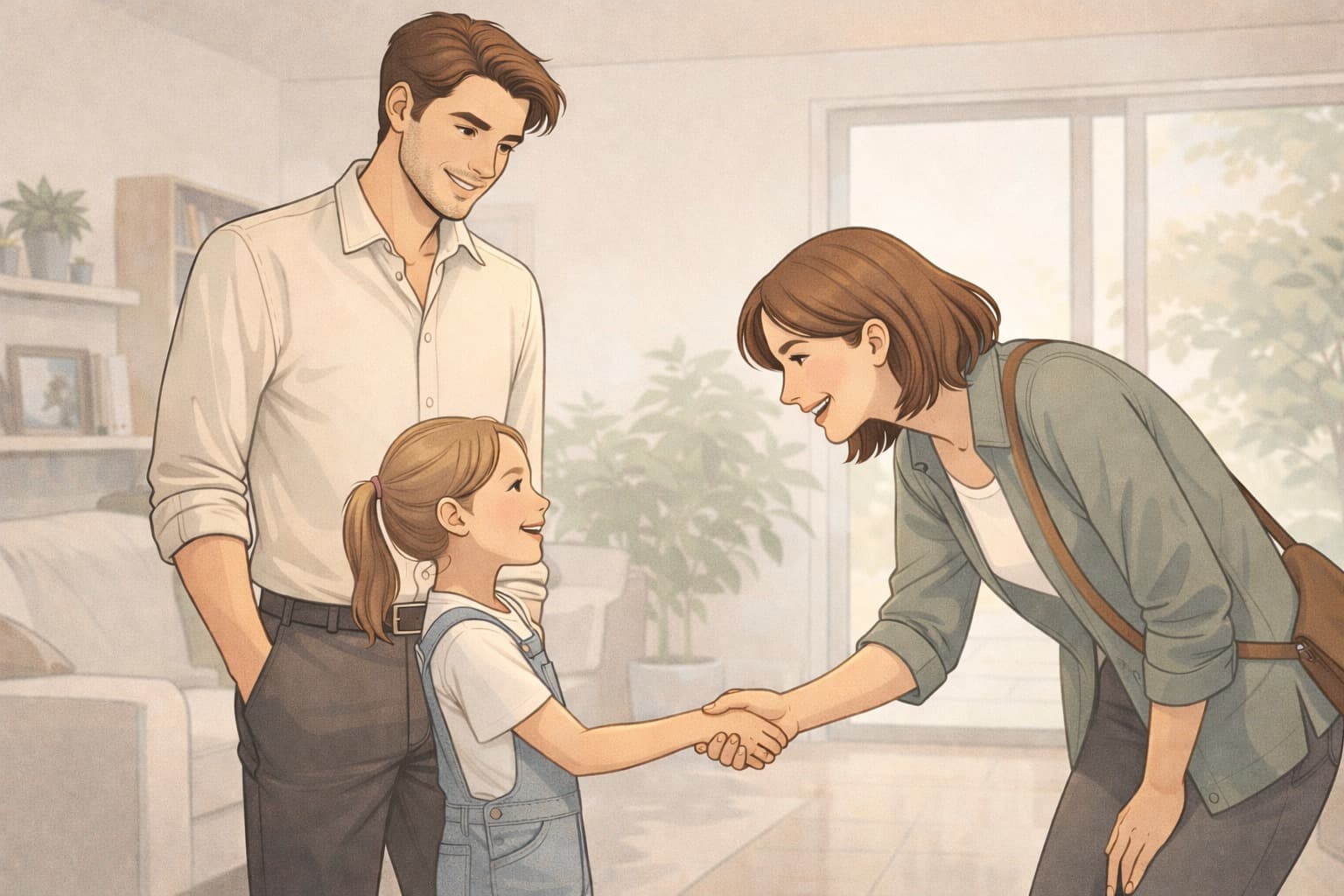 he comfortably integrates you with his kids