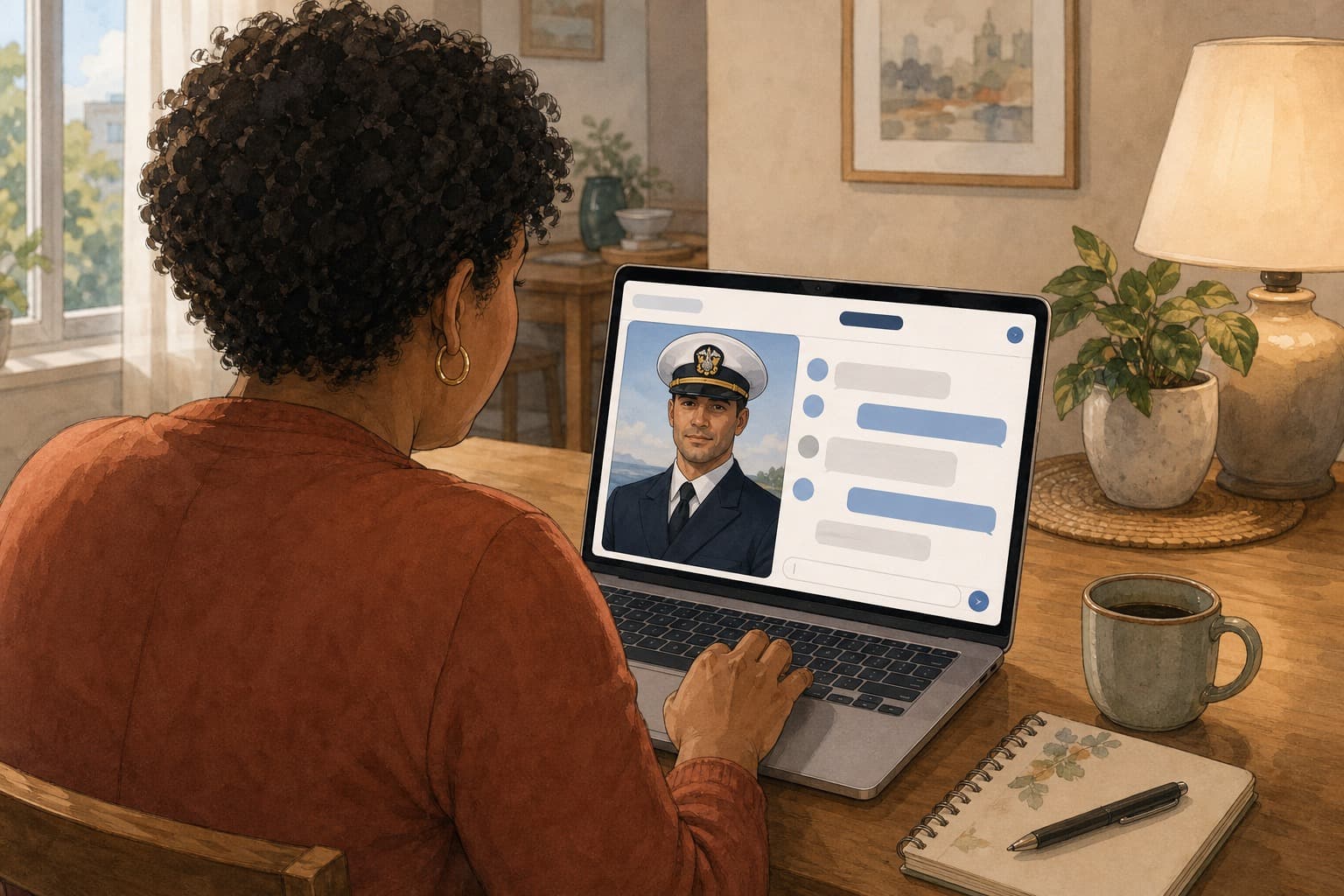 Military romance scams and identity checks